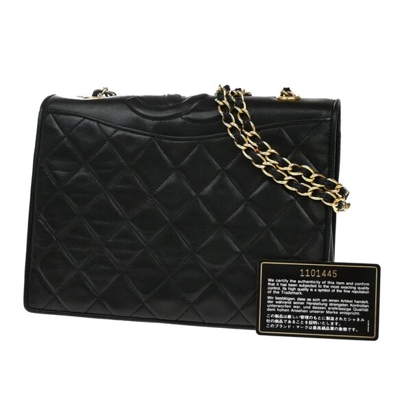 CHANEL Matelasse 23 Fll Flap Chain Shoulder Bag Leather Black Vintage 692RF509 - Picture 1 of 16
